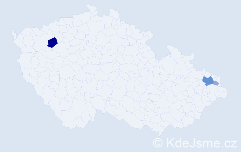 Příjmení: 'Csoroszová', počet výskytů 7 v celé ČR