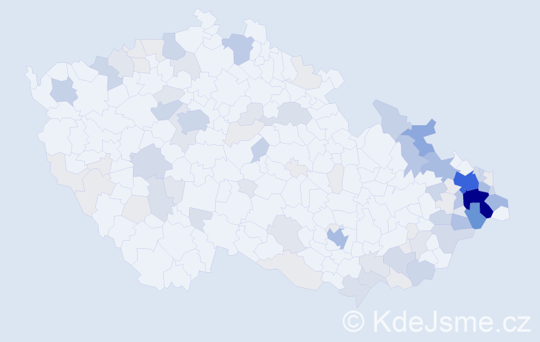 Příjmení: 'Ručka', počet výskytů 357 v celé ČR