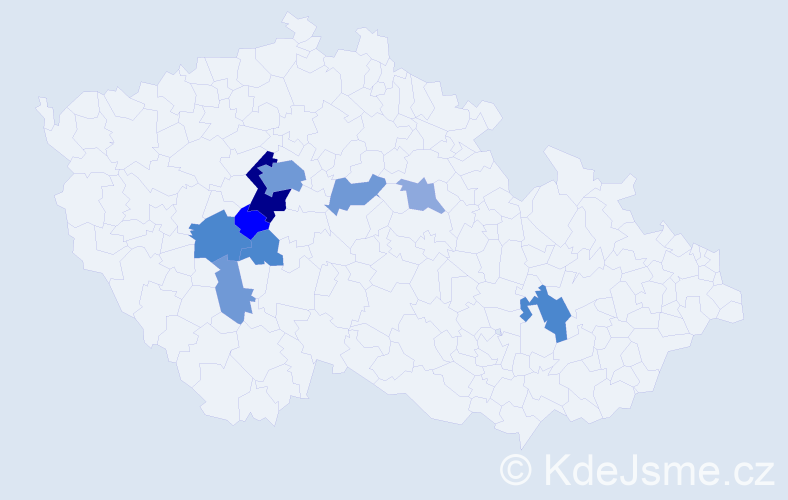 Příjmení: 'Slezová', počet výskytů 26 v celé ČR