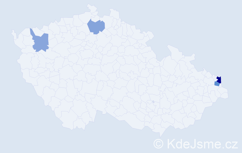 Příjmení: 'Klaisová', počet výskytů 8 v celé ČR