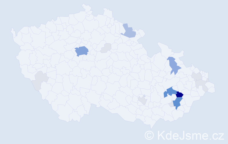 Příjmení: 'Kocfeldová', počet výskytů 76 v celé ČR