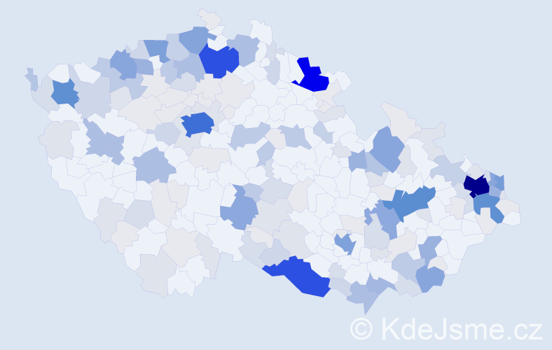 Příjmení: 'Herák', počet výskytů 720 v celé ČR