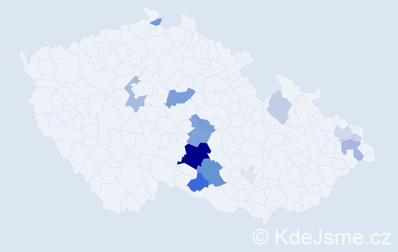 Příjmení: 'Paznochtová', počet výskytů 34 v celé ČR