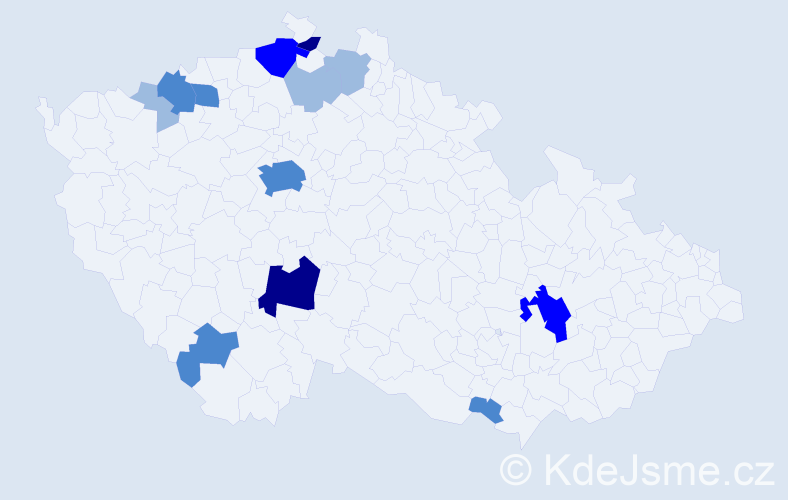 Příjmení: 'Šišuláková', počet výskytů 27 v celé ČR