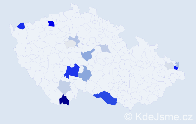 Příjmení: 'Hofferová', počet výskytů 34 v celé ČR