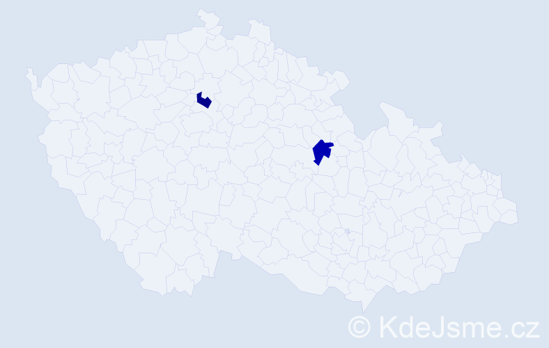 Příjmení: 'Horacek', počet výskytů 2 v celé ČR
