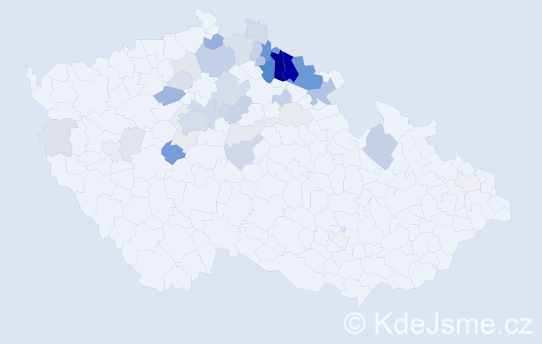 Příjmení: 'Bachtíková', počet výskytů 136 v celé ČR