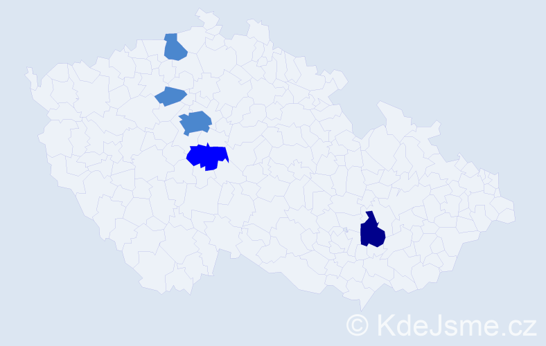 Příjmení: 'Temer', počet výskytů 8 v celé ČR
