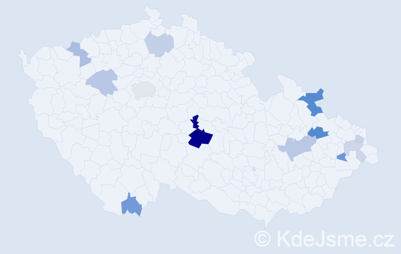 Příjmení: 'Grečnárová', počet výskytů 24 v celé ČR