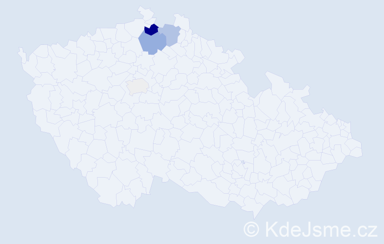Příjmení: 'Čangelová', počet výskytů 9 v celé ČR