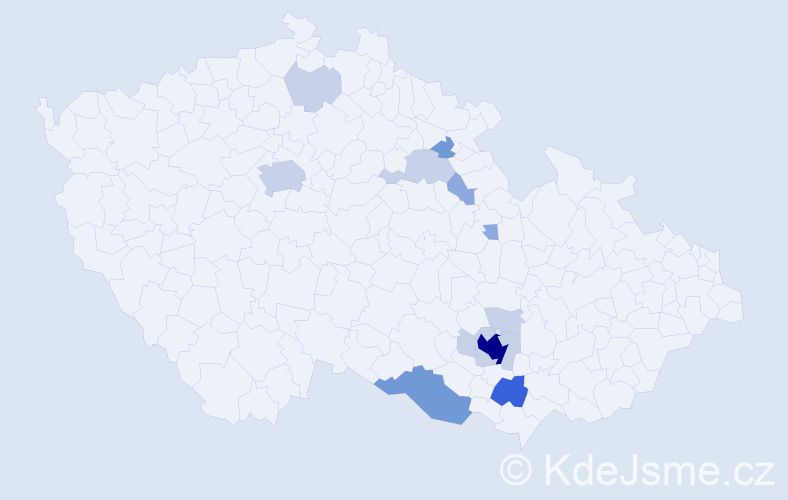 Příjmení: 'Groligová', počet výskytů 38 v celé ČR