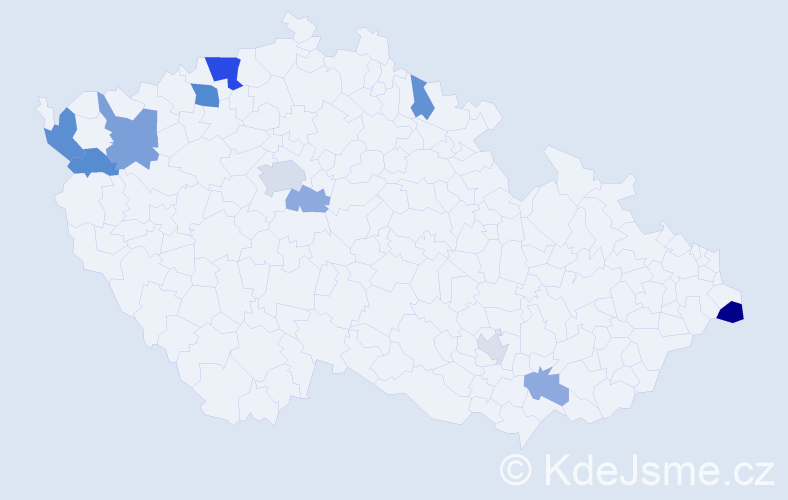 Příjmení: 'Maxim', počet výskytů 22 v celé ČR