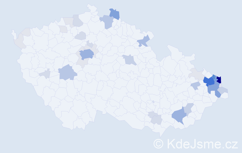 Příjmení: 'Mazurek', počet výskytů 169 v celé ČR