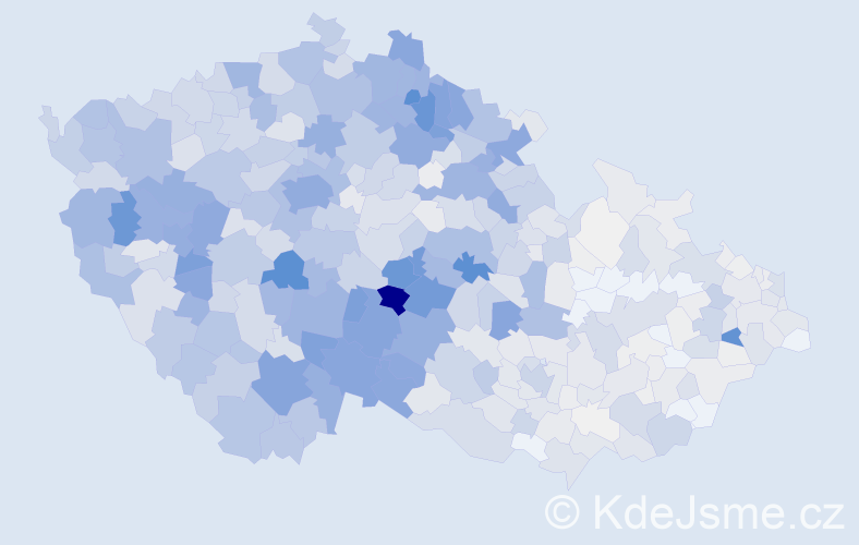 Příjmení: 'Havel', počet výskytů 3967 v celé ČR