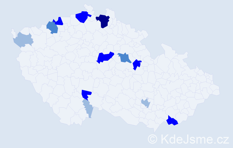 Příjmení: 'Duga', počet výskytů 30 v celé ČR