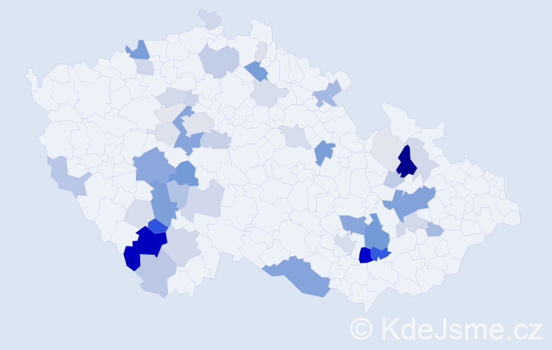 Příjmení: 'Raušer', počet výskytů 156 v celé ČR