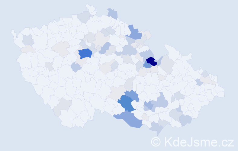 Příjmení: 'Mikyska', počet výskytů 329 v celé ČR