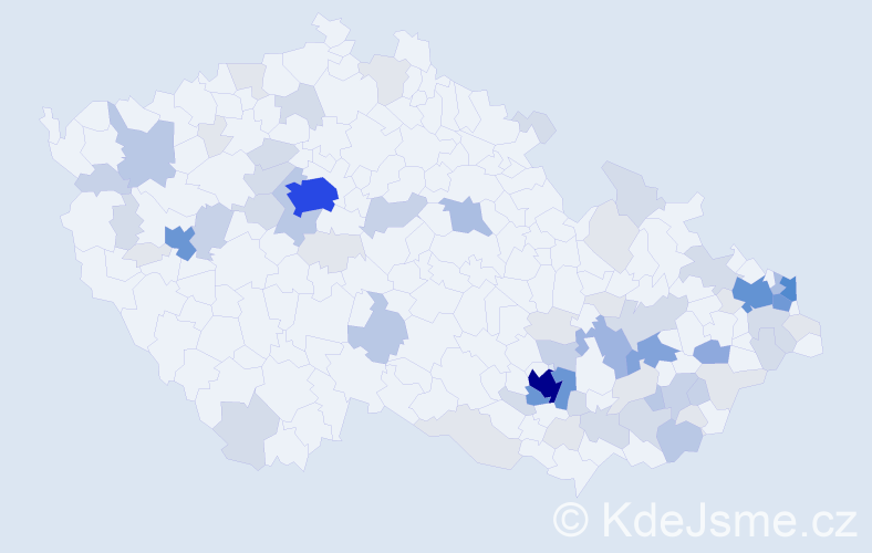 Příjmení: 'Dostalová', počet výskytů 245 v celé ČR