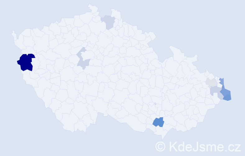 Příjmení: 'Hvizdoš', počet výskytů 17 v celé ČR