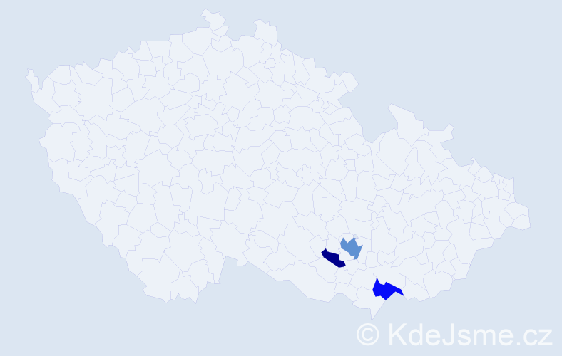 Příjmení: 'Porubanová', počet výskytů 7 v celé ČR