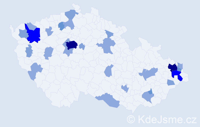 Příjmení: 'Matejka', počet výskytů 65 v celé ČR