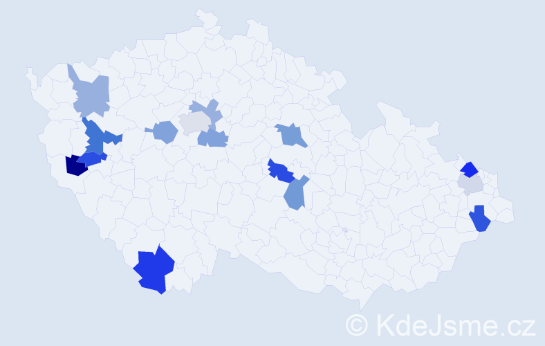 Příjmení: 'Zdechovan', počet výskytů 20 v celé ČR