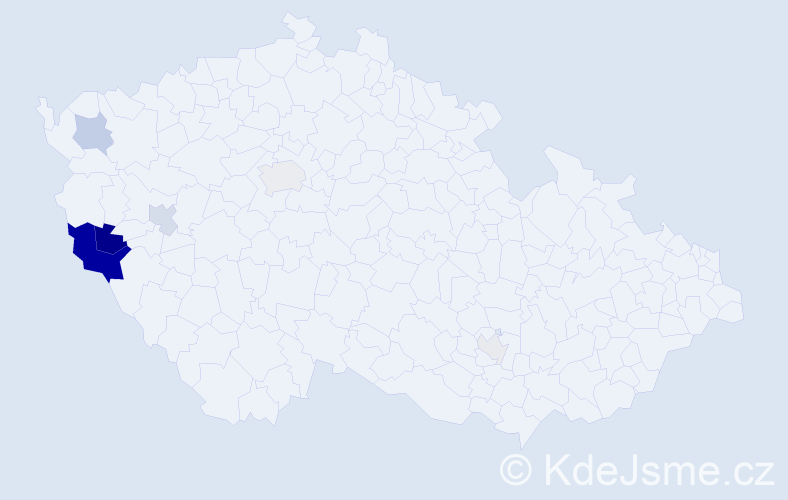 Příjmení: 'Řezáčková', počet výskytů 22 v celé ČR
