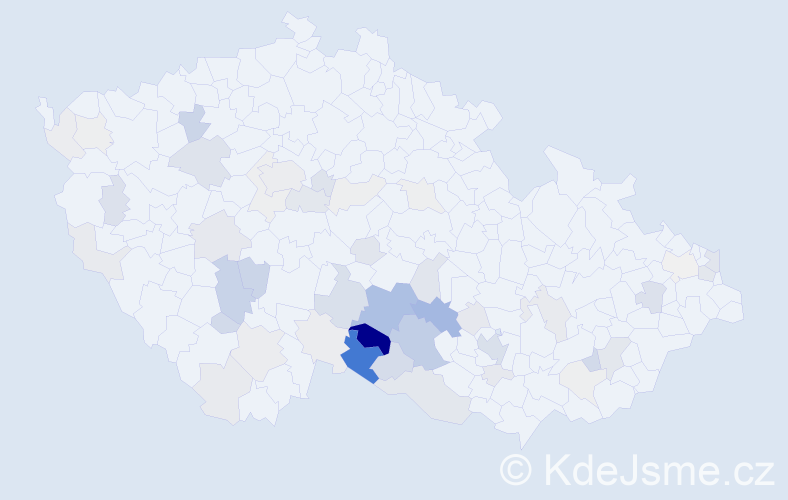 Příjmení: 'Vejmělek', počet výskytů 159 v celé ČR