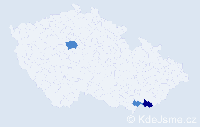 Příjmení: 'Dóciová', počet výskytů 5 v celé ČR