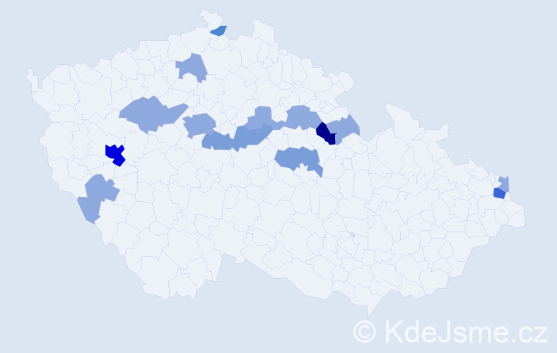 Příjmení: 'Libotovská', počet výskytů 35 v celé ČR