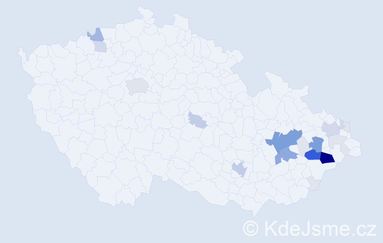 Příjmení: 'Chumchal', počet výskytů 97 v celé ČR