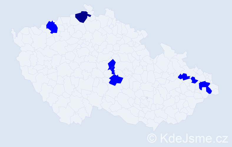 Příjmení: 'Burjetková', počet výskytů 8 v celé ČR