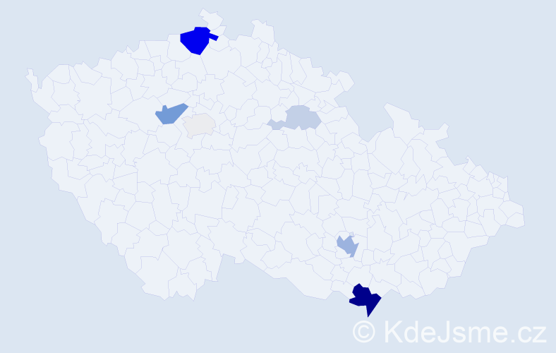 Příjmení: 'Ibrahimi', počet výskytů 21 v celé ČR