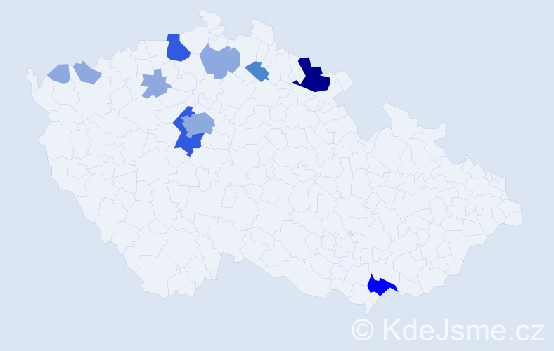 Příjmení: 'Prokopenková', počet výskytů 22 v celé ČR