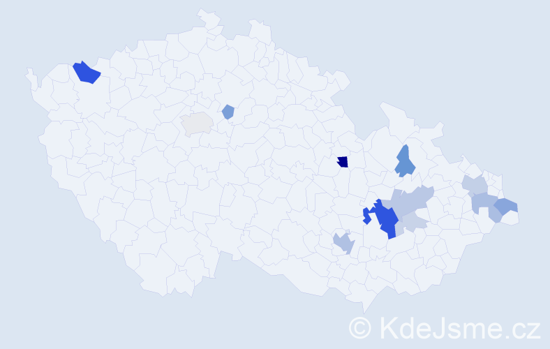 Příjmení: 'Balcaříková', počet výskytů 33 v celé ČR
