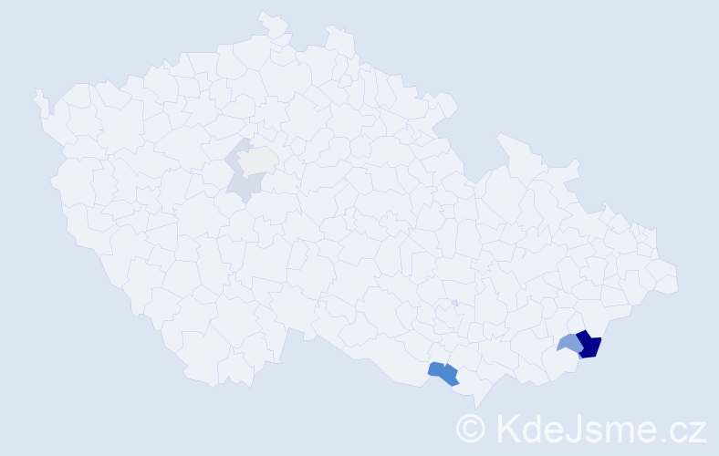 Příjmení: 'Barcůchová', počet výskytů 10 v celé ČR