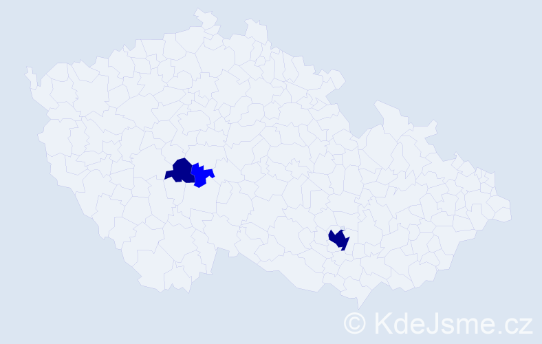 Příjmení: 'Kendel', počet výskytů 5 v celé ČR