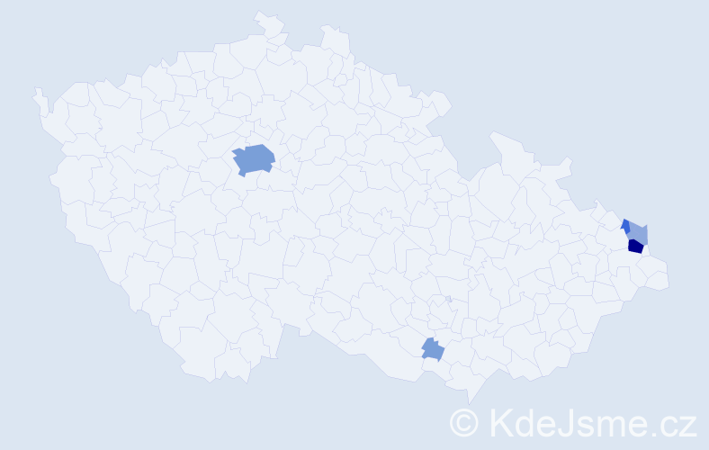 Příjmení: 'Bobreková', počet výskytů 17 v celé ČR