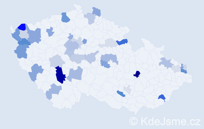 Příjmení: 'Bernáth', počet výskytů 90 v celé ČR
