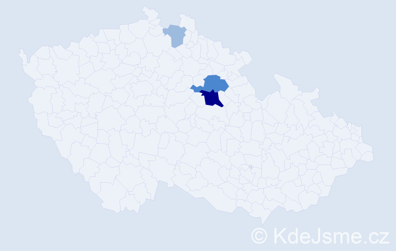 Příjmení: 'Hanovec', počet výskytů 7 v celé ČR