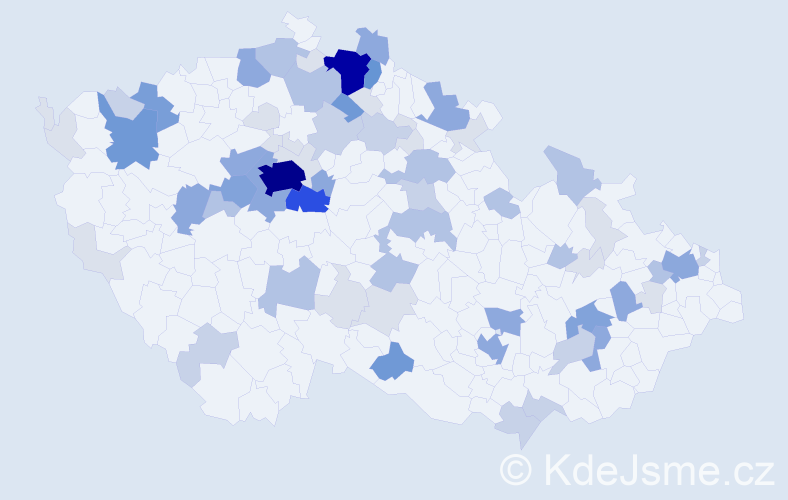 Příjmení: 'Hybnerová', počet výskytů 238 v celé ČR