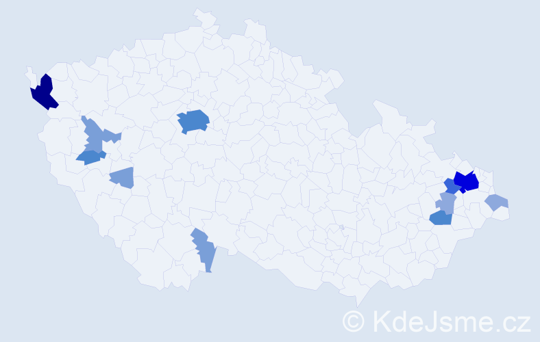 Příjmení: 'Kuska', počet výskytů 34 v celé ČR