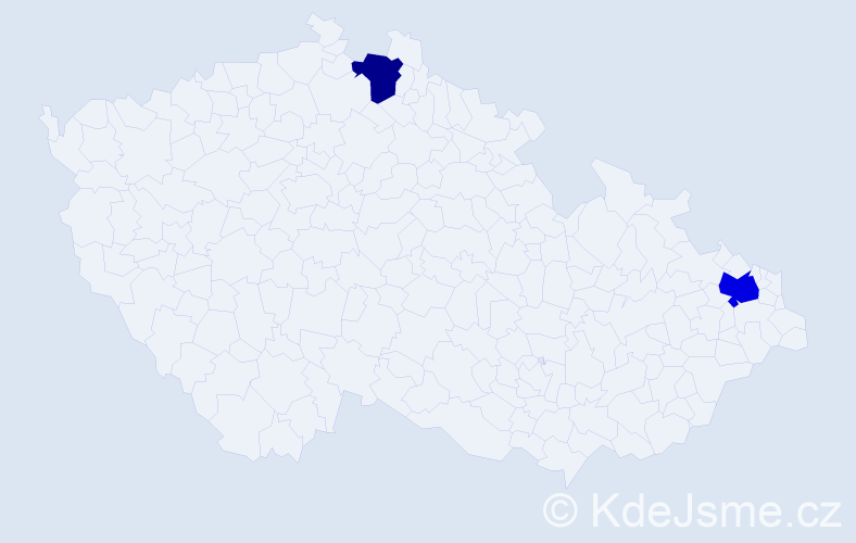 Příjmení: 'Kačani', počet výskytů 8 v celé ČR