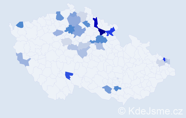 Příjmení: 'Višňáková', počet výskytů 63 v celé ČR