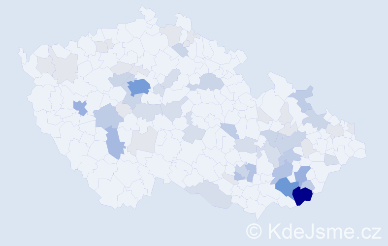 Příjmení: 'Soukeník', počet výskytů 177 v celé ČR