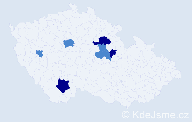 Příjmení: 'Ledajaks', počet výskytů 13 v celé ČR