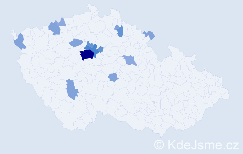 Příjmení: 'Banga', počet výskytů 37 v celé ČR