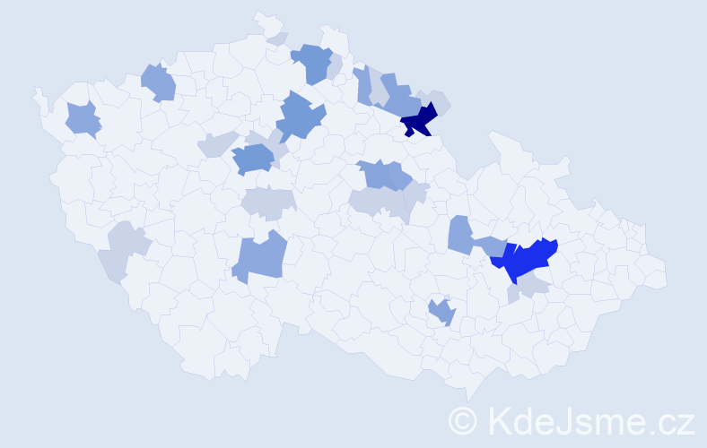 Příjmení: 'Kolisková', počet výskytů 68 v celé ČR