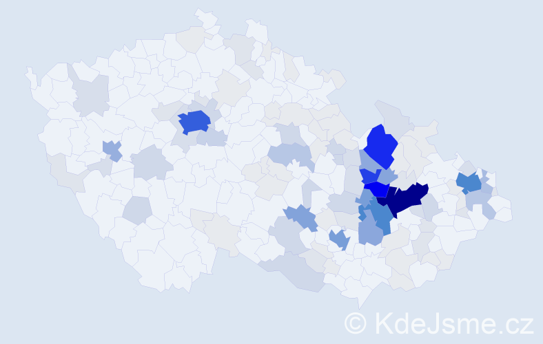 Příjmení: 'Vařeková', počet výskytů 549 v celé ČR