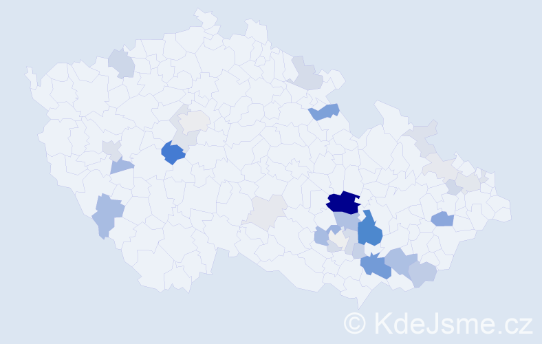 Příjmení: 'Španěl', počet výskytů 113 v celé ČR